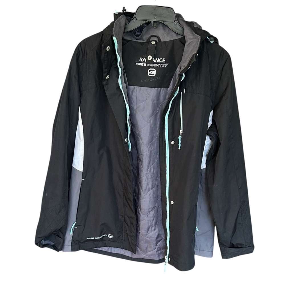 Women's Black Free Country Jacket with Gray Accents Size M
